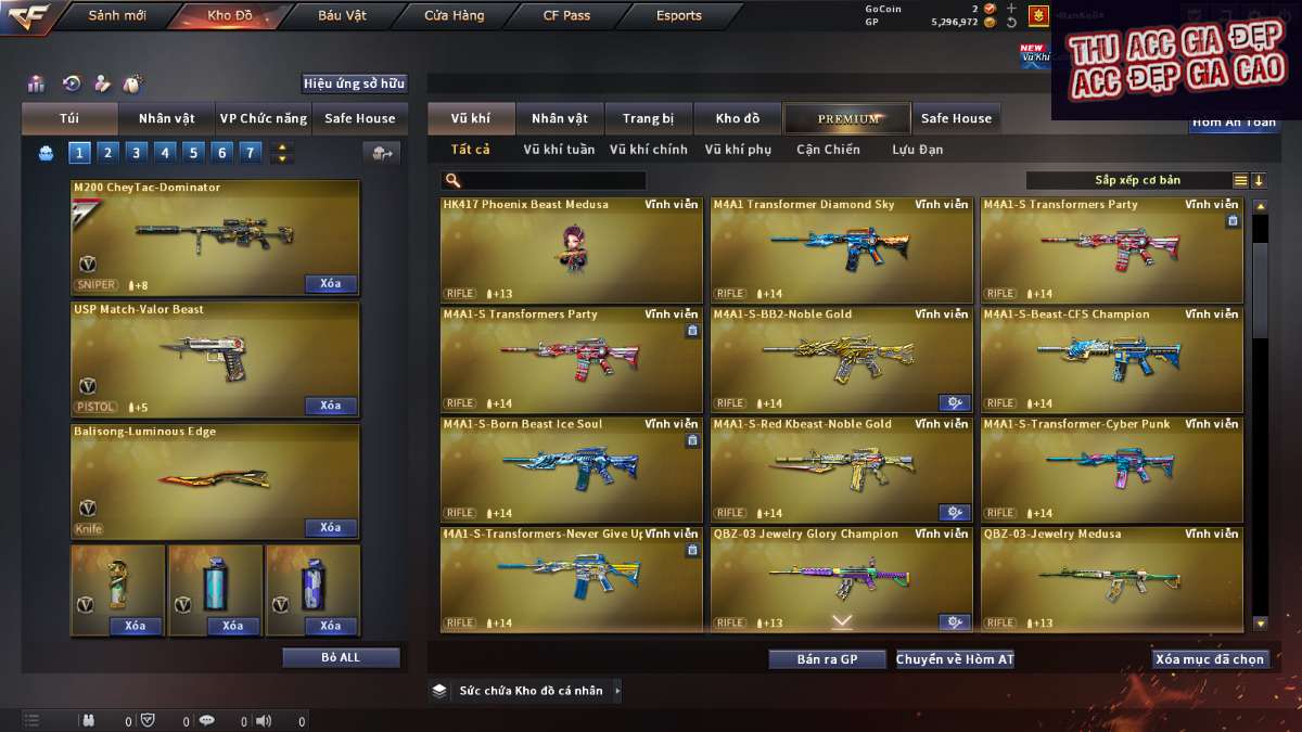 shop acc cf uy tin gia re